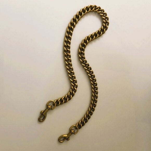 Chunky Chain Shoulder Strap - Antique gold-tone - 23.5" inches long, 0.5" wide - Picture 1 of 6